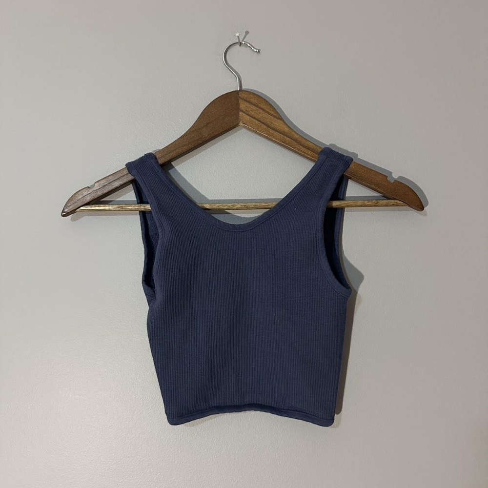 Together Deep Blue Twist Crop Top